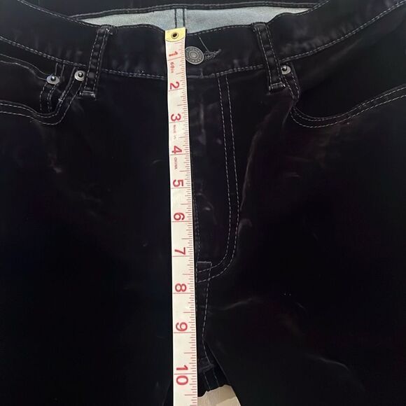 Ralph Lauren Black Velvet Mid Rise Skinny Pants Size 29 - Picture 3 of 13